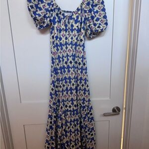 Zara Blue and Pink Long Sleeve Dress